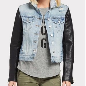BlankNYC Jean Jacket with leather sleeves